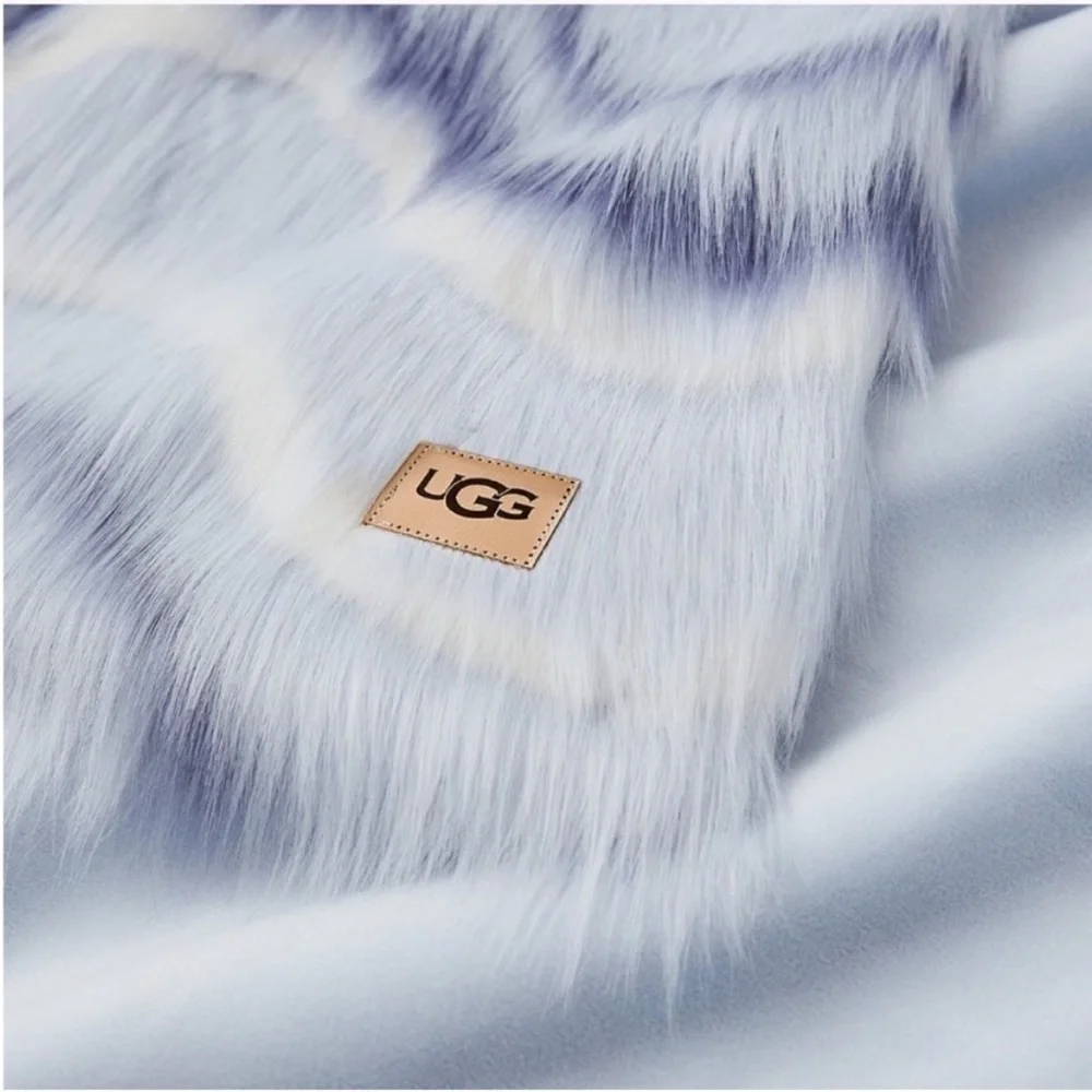 UGG Rosia Jacquard Wave Faux Fur Throw Blanket
